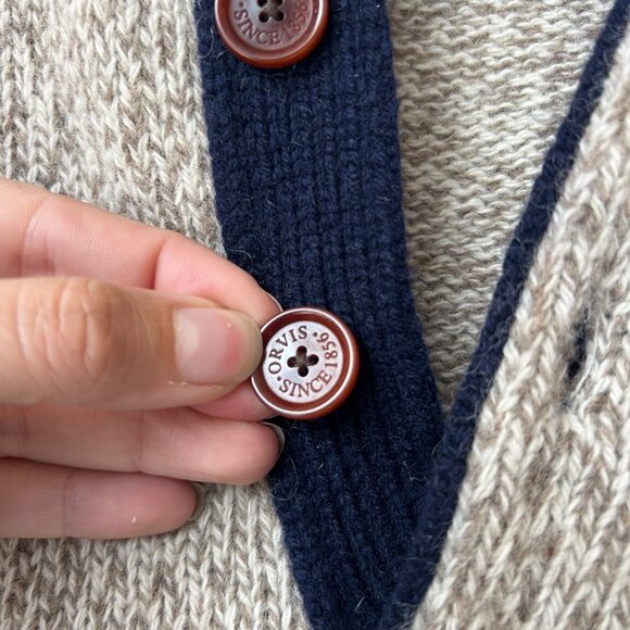 Orvis Gray Knit Button Henley Sweater Size L - Picture 4 of 4